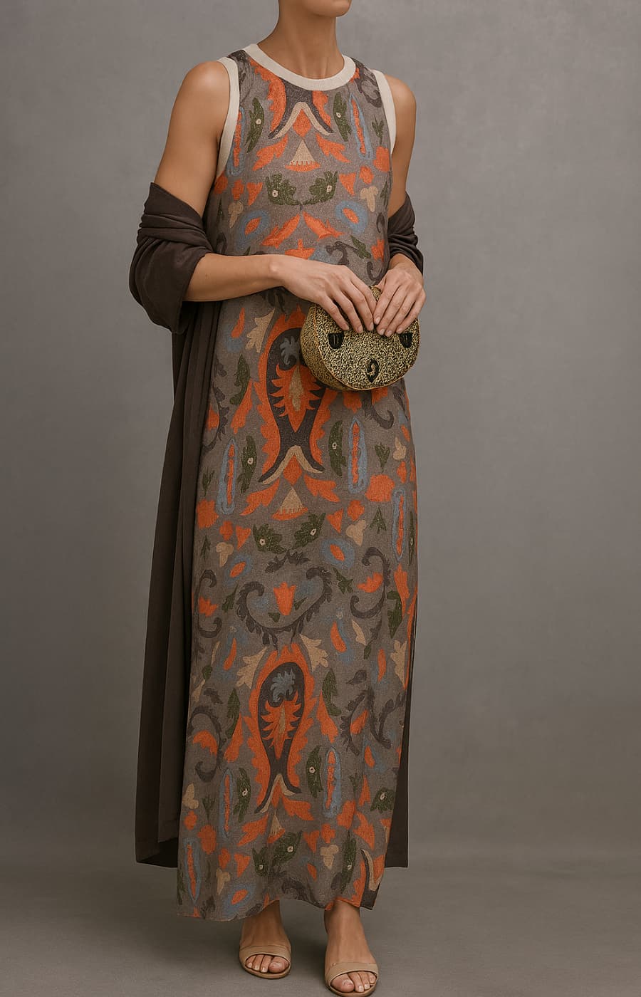 Dames Maxi Jurk met Open Voorjas