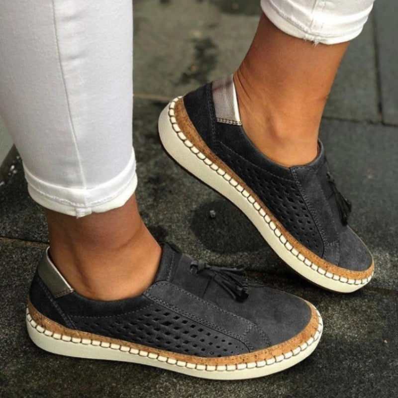 Dames Orthopedische Suède Instap Sneakers Platform