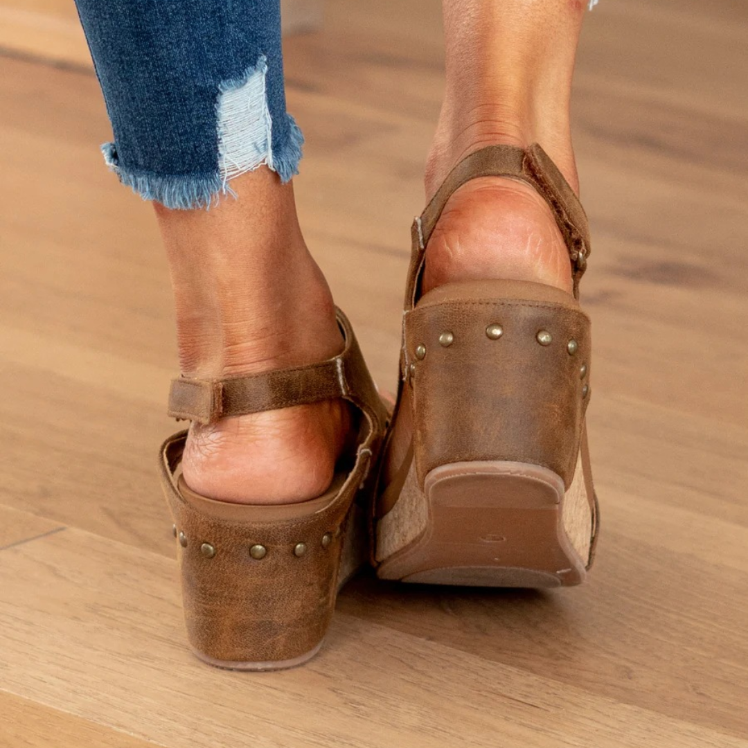 Dames Suède Sleehak Sandalen