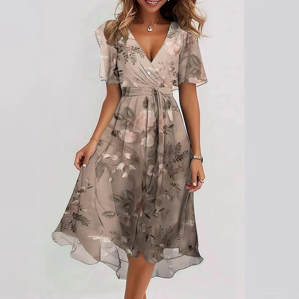 Dames Elegante Zomer Midi Jurk