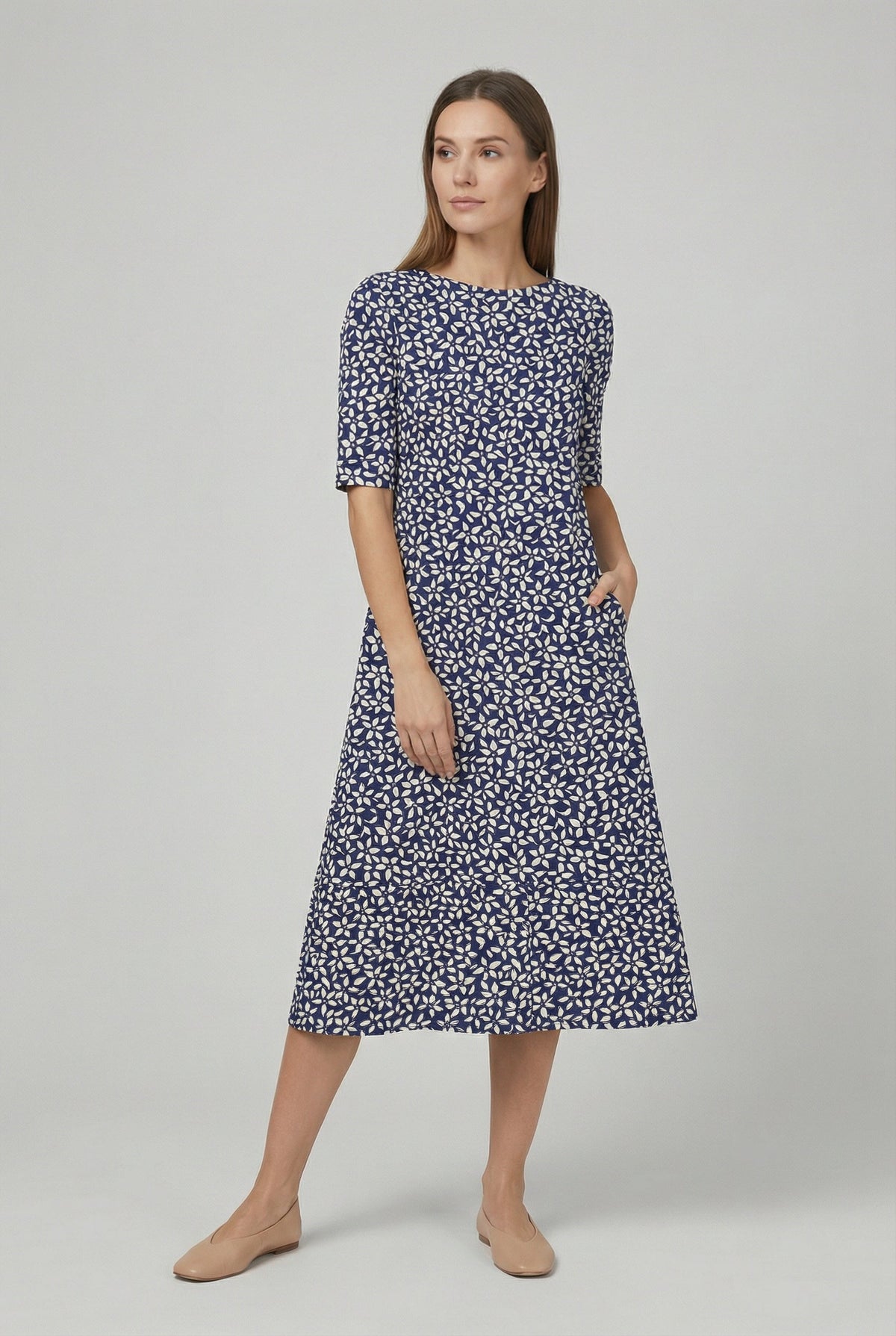 Dames Bloemenprint Zomer Midi Jurk
