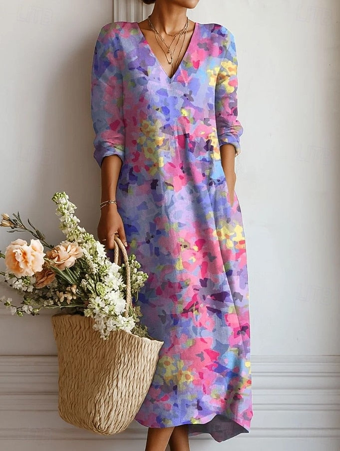 Dames Comfort Midi Jurk Festival Kleuren