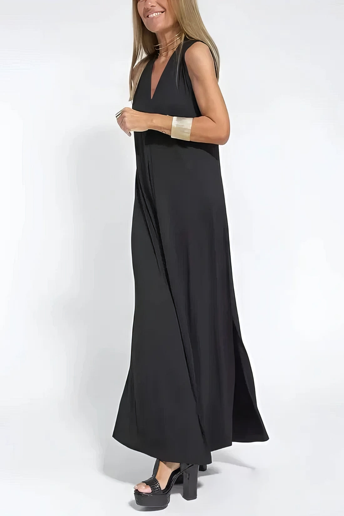 Dames Gelaagde Maxi Jurk met Vest
