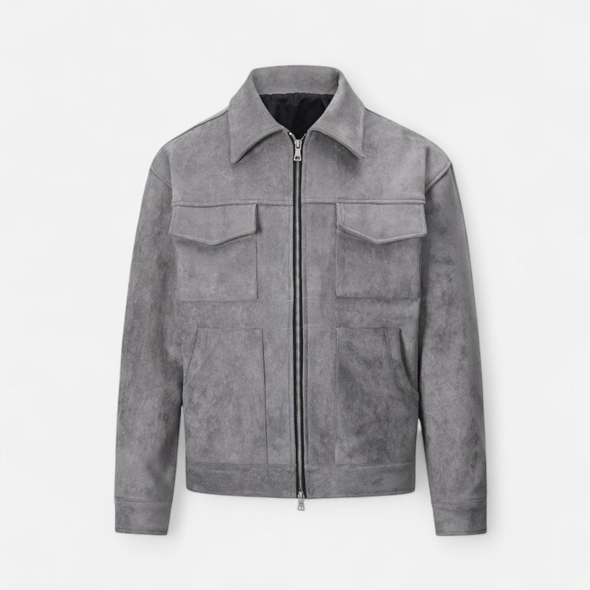 Heren Suède Utility Jas Klassieke Stijl