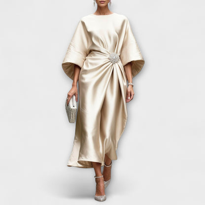 Dames Luxe Maxi Jurk met Satijnen Glans