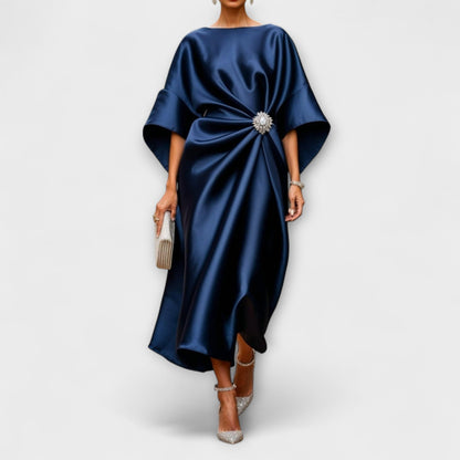 Dames Luxe Maxi Jurk met Satijnen Glans