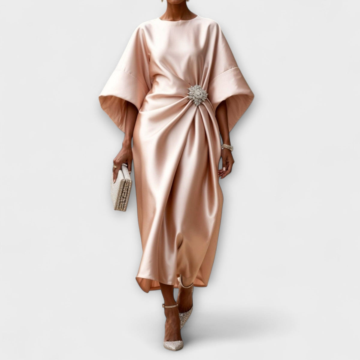 Dames Luxe Maxi Jurk met Satijnen Glans