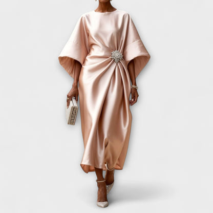 Dames Luxe Maxi Jurk met Satijnen Glans