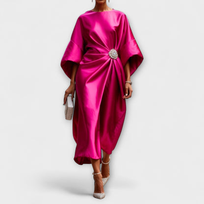 Dames Luxe Maxi Jurk met Satijnen Glans