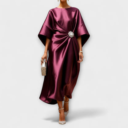 Dames Luxe Maxi Jurk met Satijnen Glans