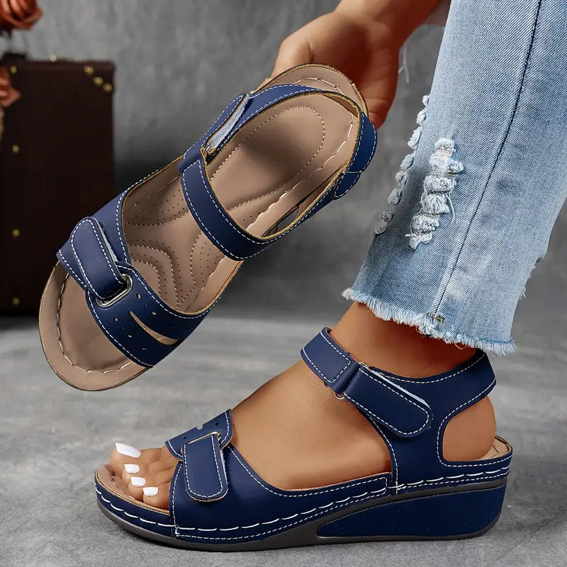 Dames Platform Sandalen met Enkelband en Open Teen