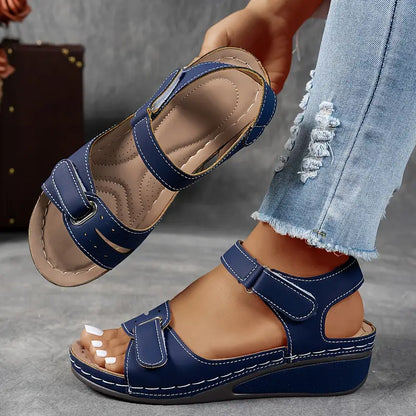 Dames Platform Sandalen met Enkelband en Open Teen