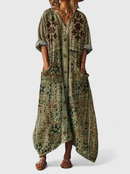 Dames Elegante Midi Jurk met Klassieke Look