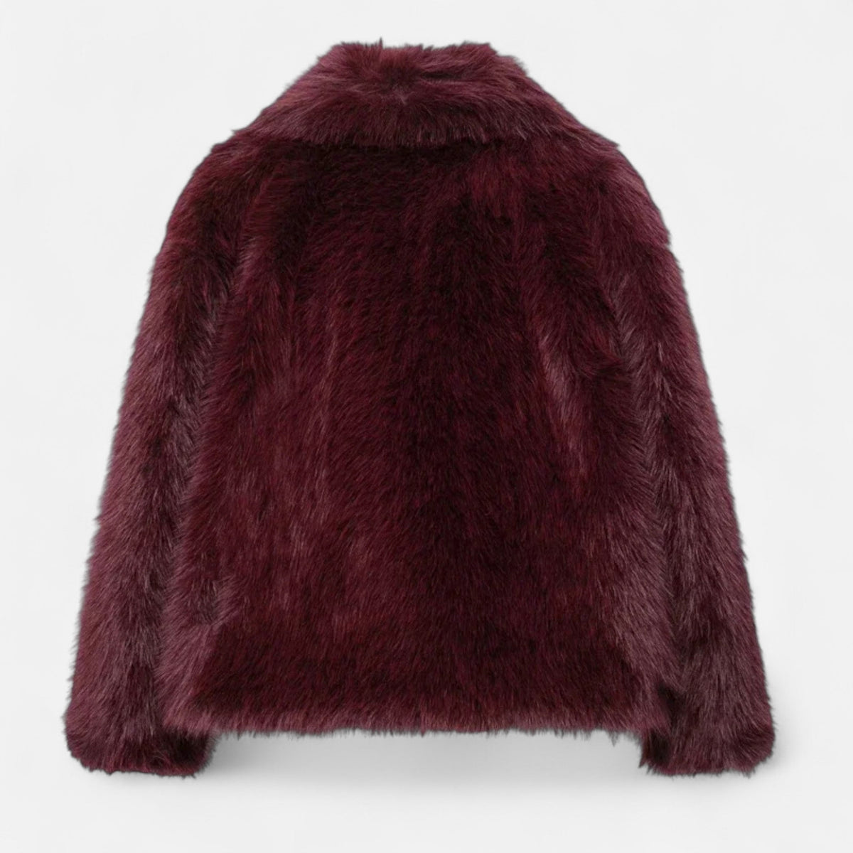 Dames Bordeaux Winterjas Klassieke Stijl
