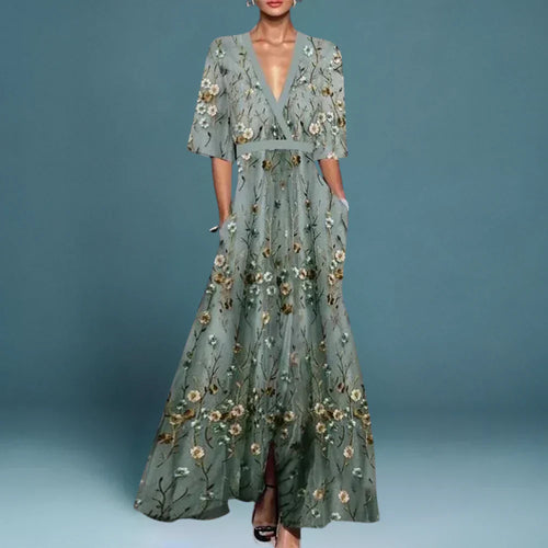 Dames Maxi Jurk met Bloemenpatroon