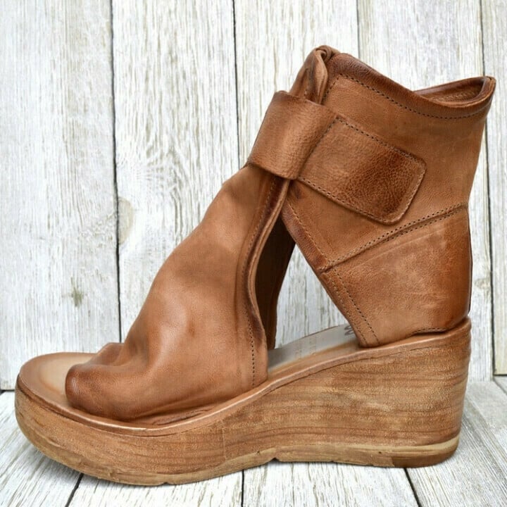 Dames Bohemian Sleehak Sandalen met Gesp