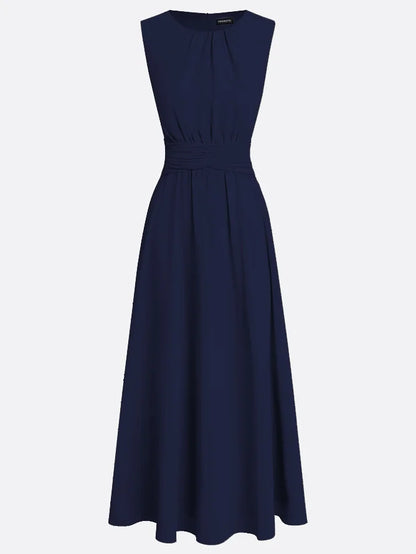Dames Mouwloze A Lijn Maxi Jurk Chiffon