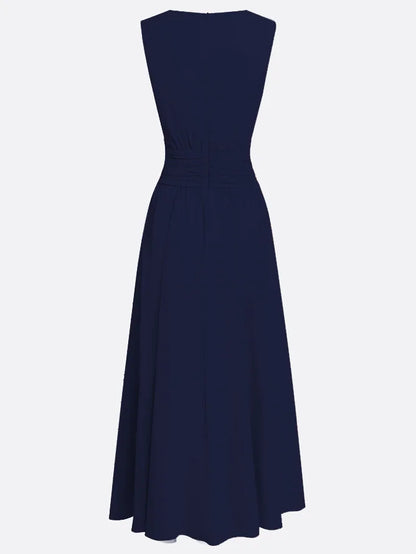 Dames Mouwloze A Lijn Maxi Jurk Chiffon