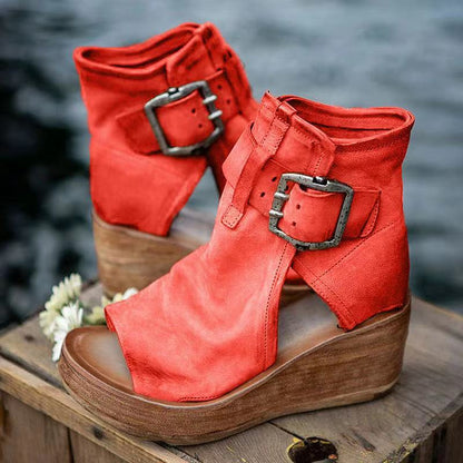 Dames Bohemian Sleehak Sandalen met Gesp