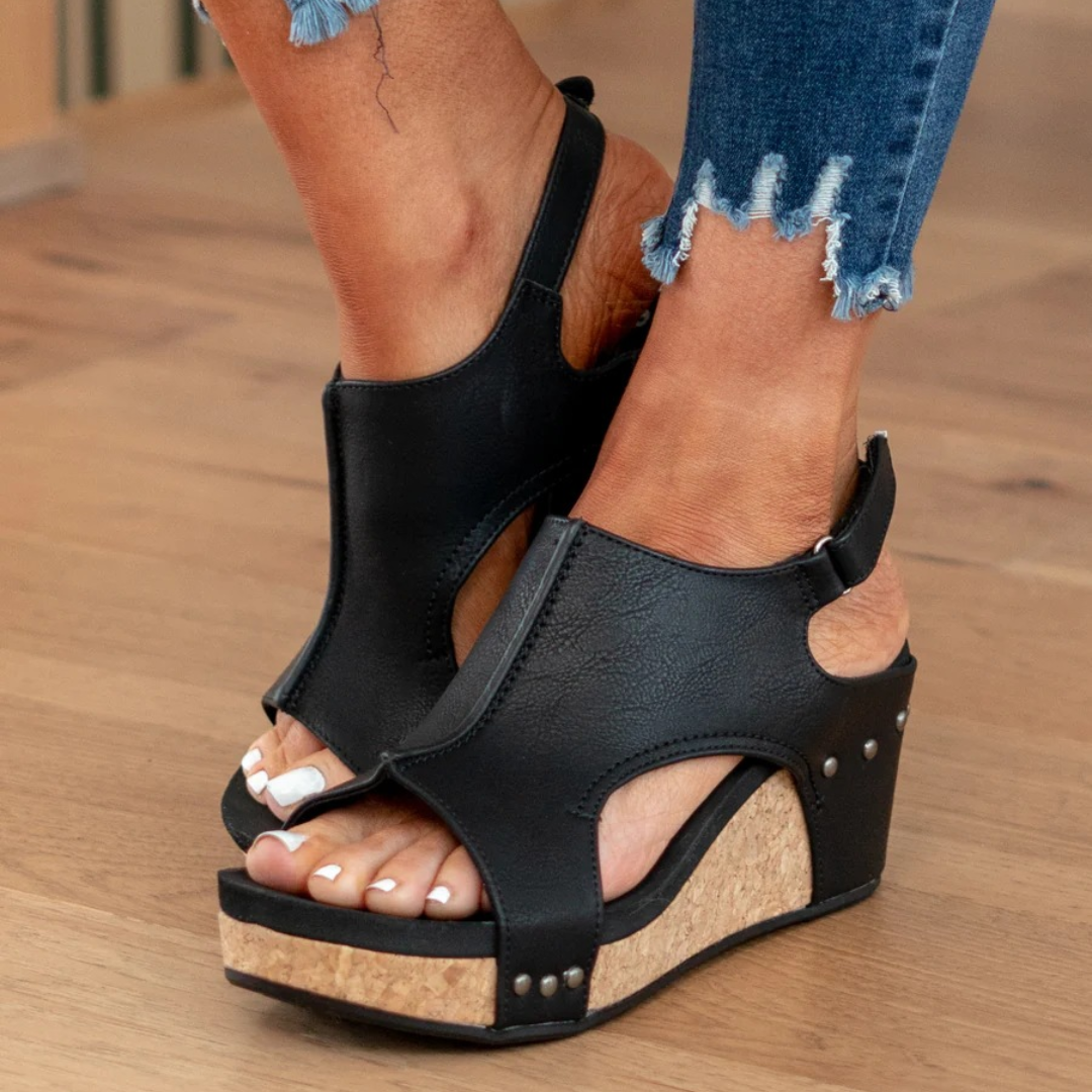 Dames Suède Sleehak Sandalen