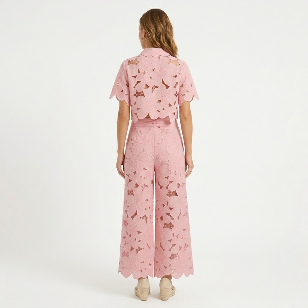 Dames Geborduurde Tweedelige Set