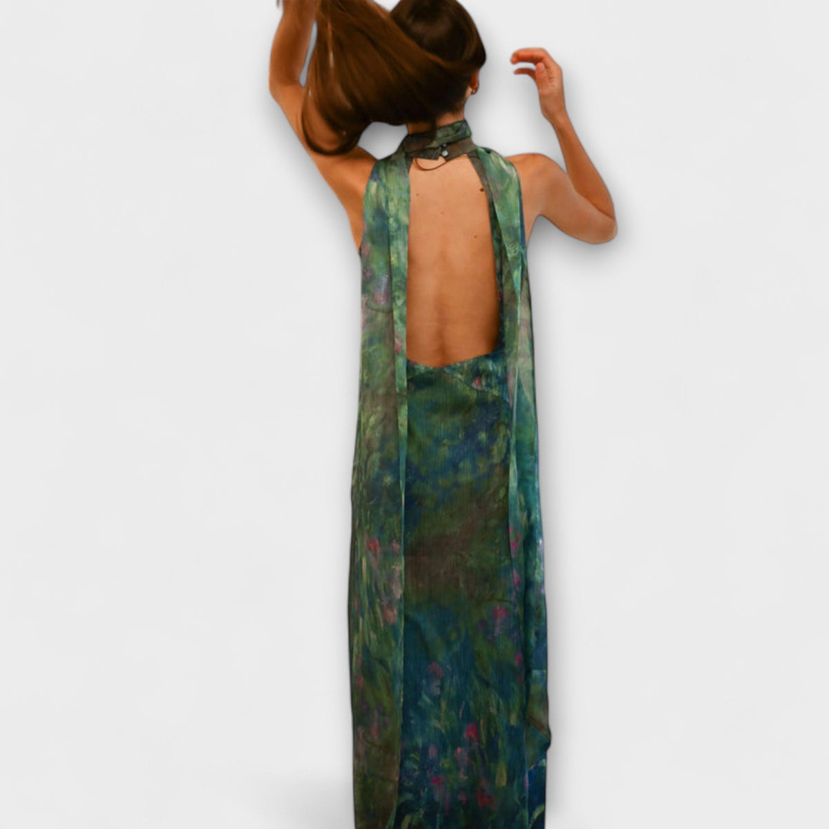 Dames Maxi Jurk met Iris Print