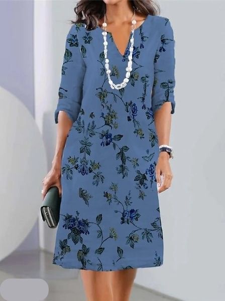Dames Gelaagde Midi Jurk Bloemenprint