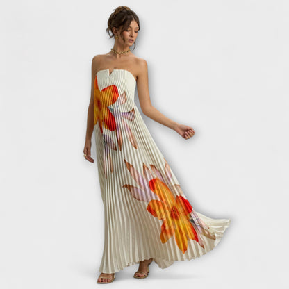 Dames Maxi Jurk met Bloemenprint en Sweetheart Halslijn