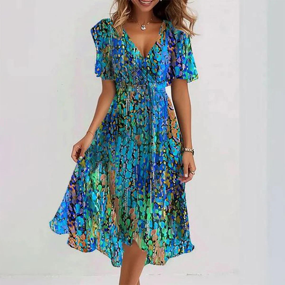 Dames Elegante Zomer Midi Jurk