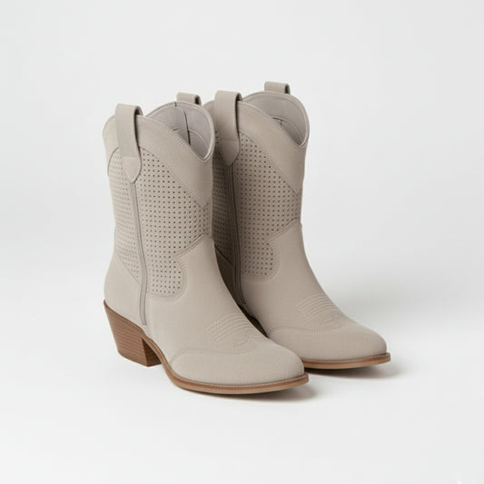 Dames Veter Enkelboots met Blokhak