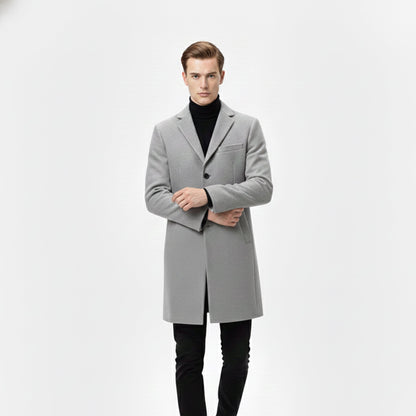 Heren Lange Winterjas Old Money Stijl