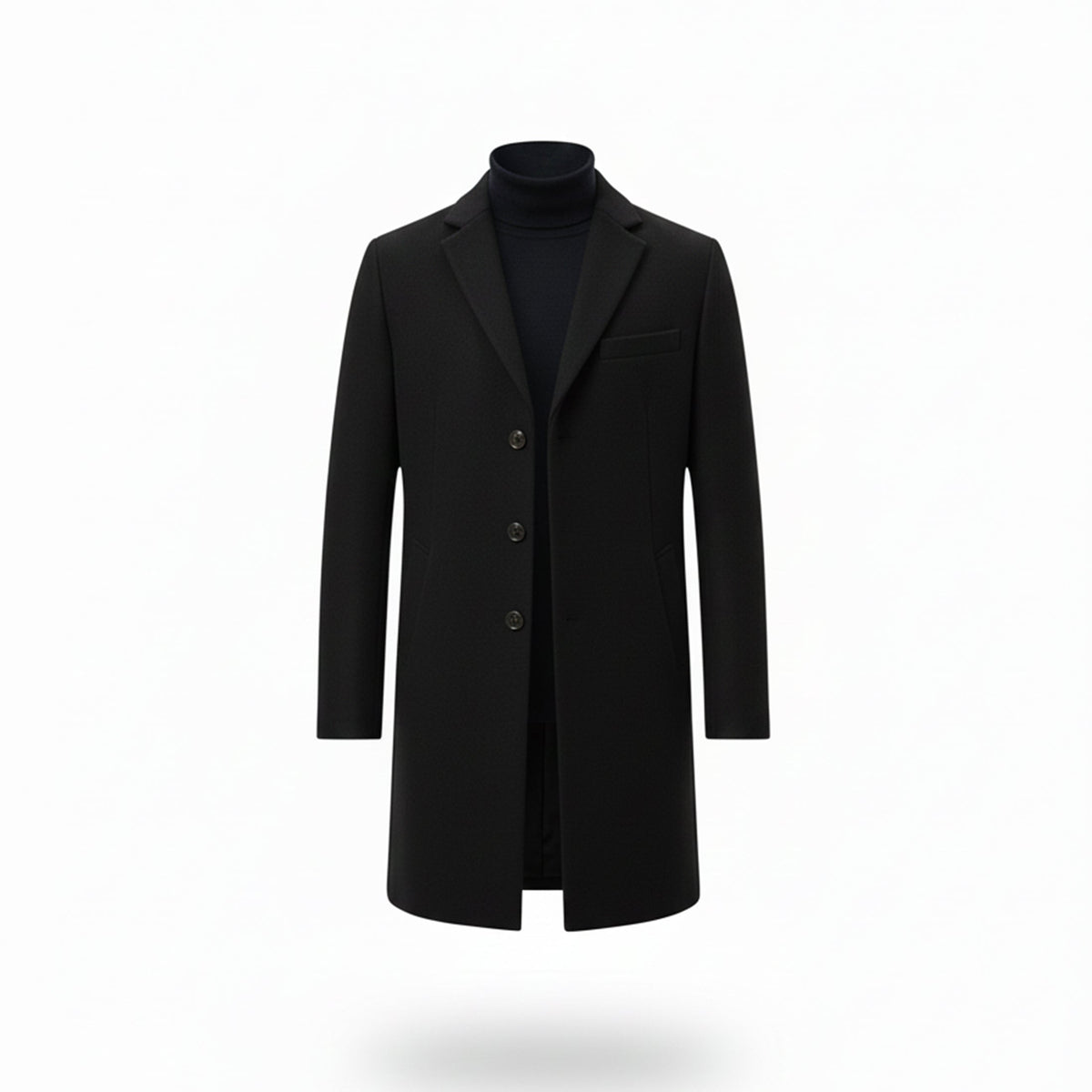 Heren Lange Winterjas Old Money Stijl