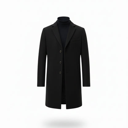 Heren Lange Winterjas Old Money Stijl