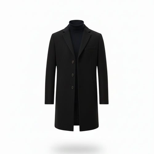 Heren Lange Winterjas Old Money Stijl