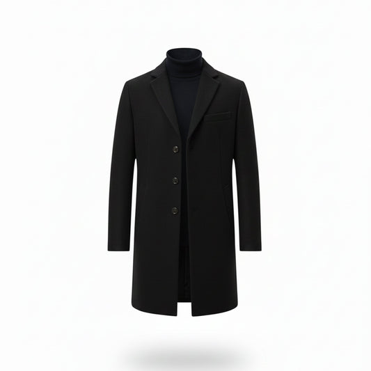 Heren Lange Winterjas Old Money Stijl