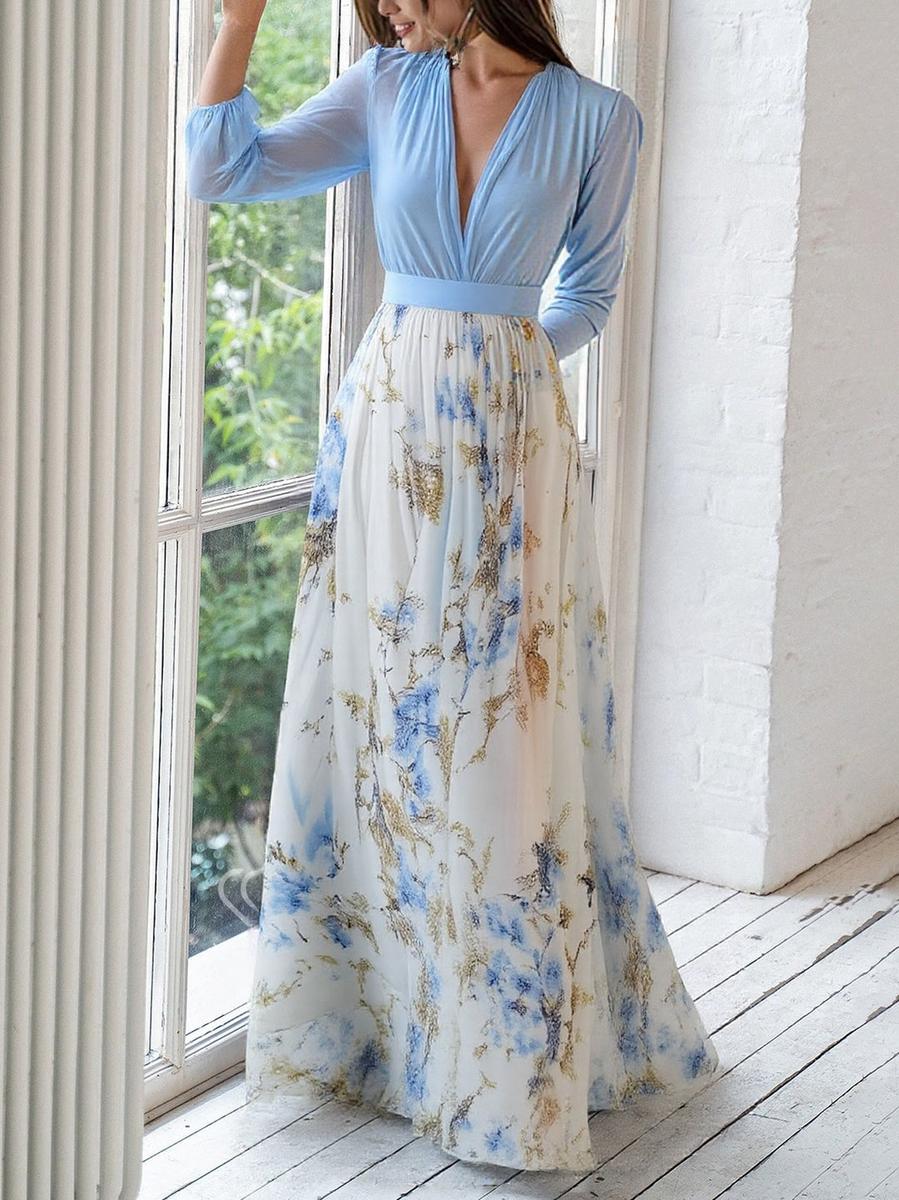 Dames Maxi Jurk met Bloemenprint