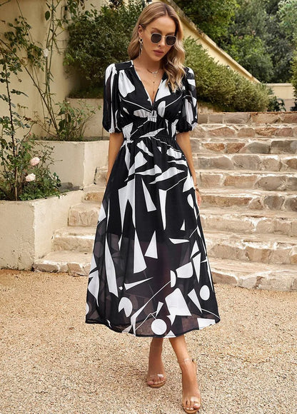 Dames Midi Jurk Bloemenprint Elegant