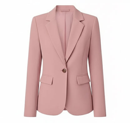 Dames Geweven Blazer Jas Comfortabel