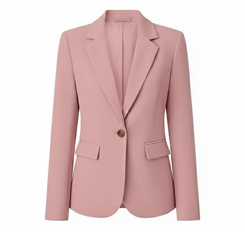 Dames Geweven Blazer Jas Comfortabel