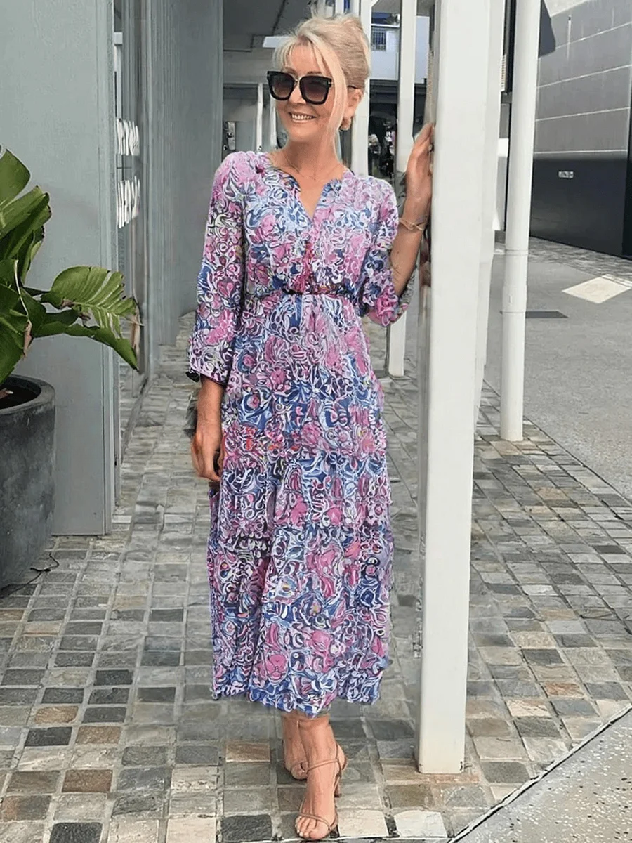 Dames Bohemian Maxi Jurk Bloemenprint