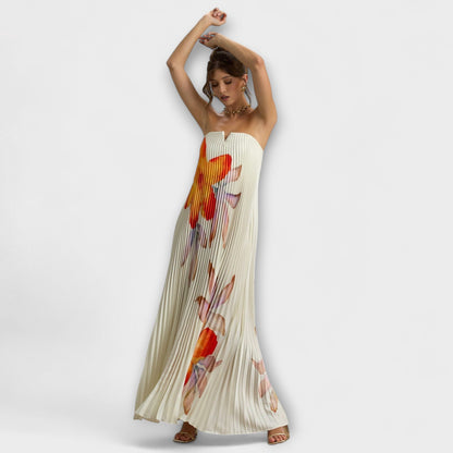 Dames Maxi Jurk met Bloemenprint en Sweetheart Halslijn