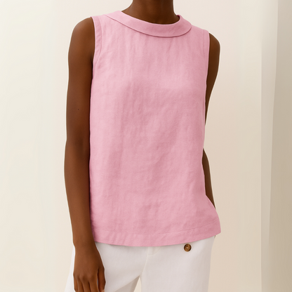 Dames Mouwloze Col Top