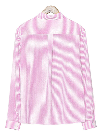 Heren Seersucker Gestreepte Zomershirt Montarello