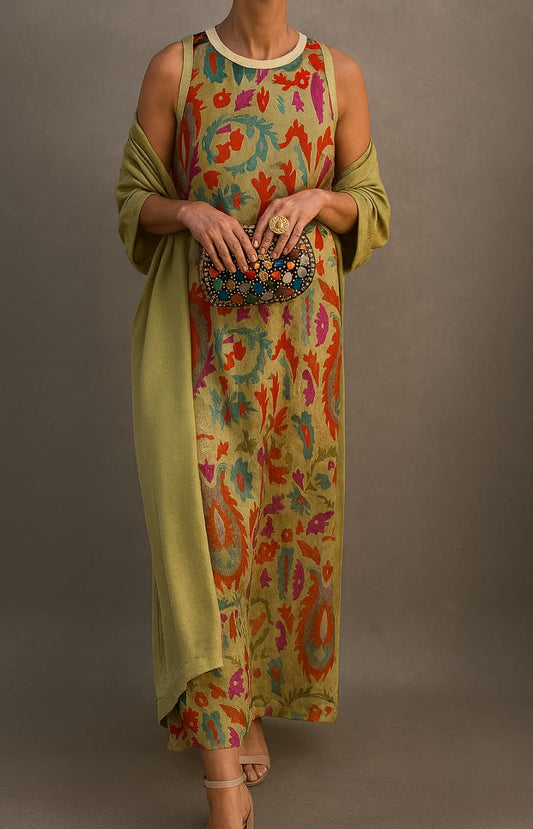 Dames Maxi Jurk met Open Voorjas