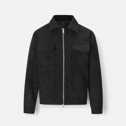 Heren Suède Utility Jas Klassieke Stijl