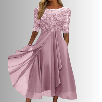 Dames Midi Jurk met Kant Details