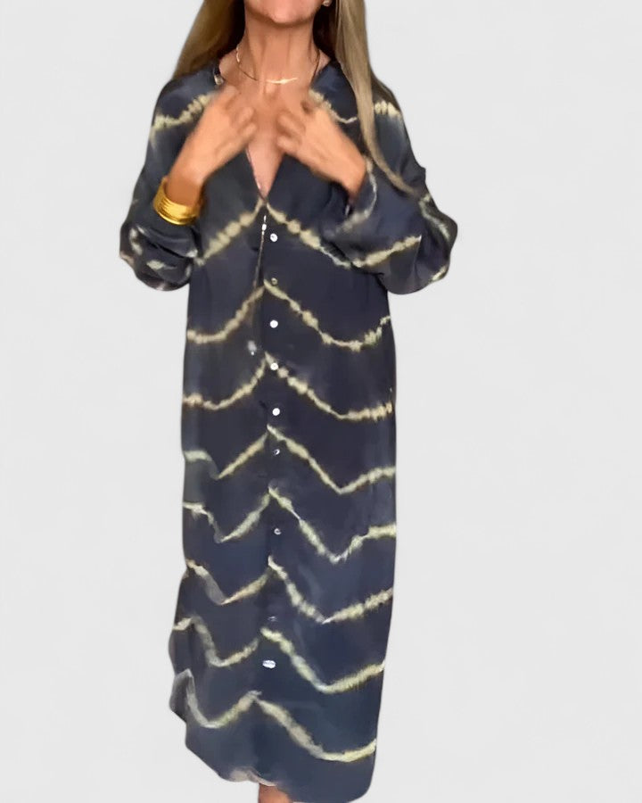 Dames Bohemian Gestreepte Maxi Jurk