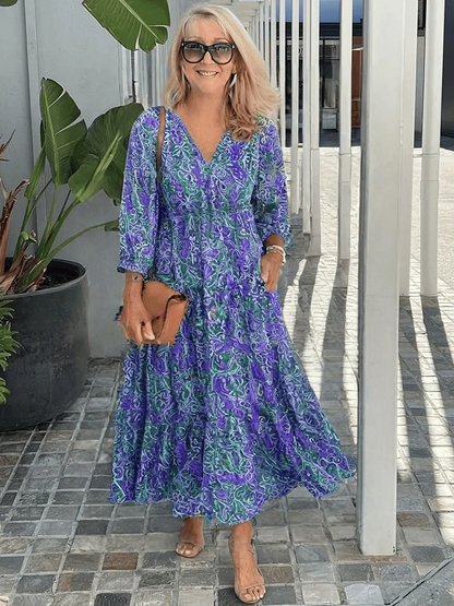 Dames Bohemian Maxi Jurk Bloemenprint