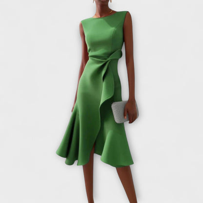 Dames Asymmetrische Midi Jurk Gedrapeerd