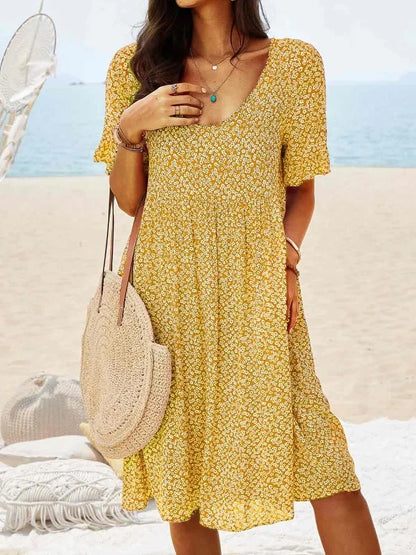 Dames Zomer Midi Jurk Bloemenprint